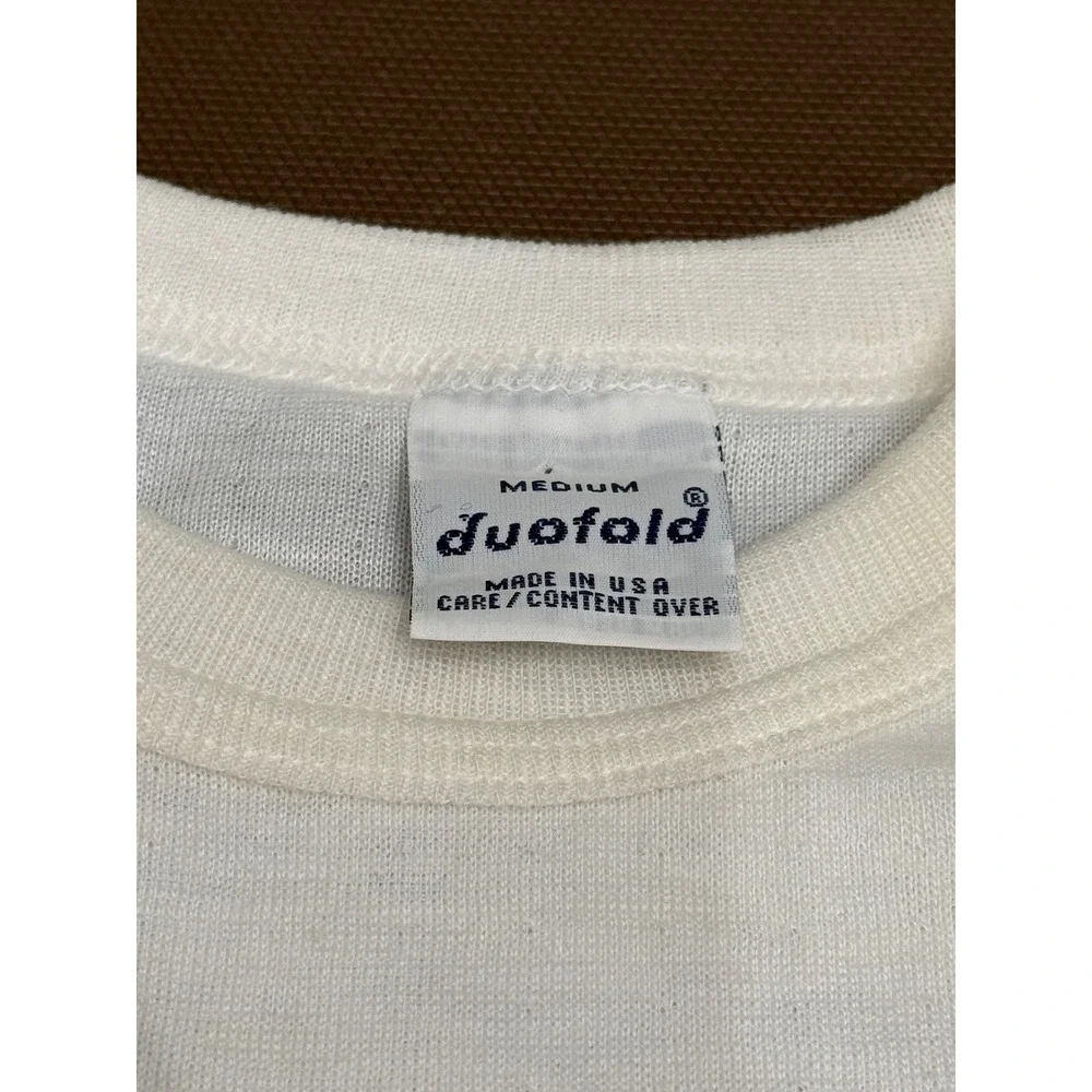 Vintage Duofold Thermal Shirt Mens M White Long Sleeve Wool Blend Made in USA
